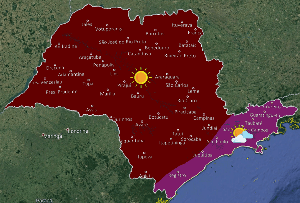 Sol e calor até quarta, depois frente fria