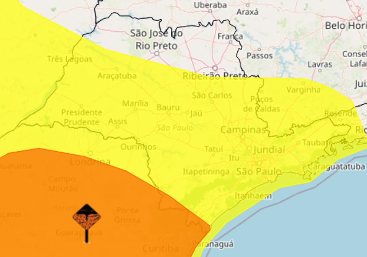 Inmet alerta para tempestade em SP