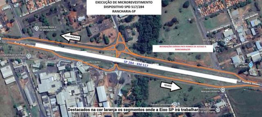 Obras na SP-284 alteram acesso a Rancharia
