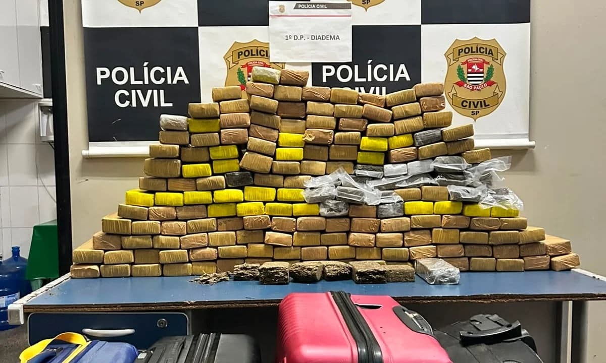 Suspeito preso com 160 kg de maconha em Diadema