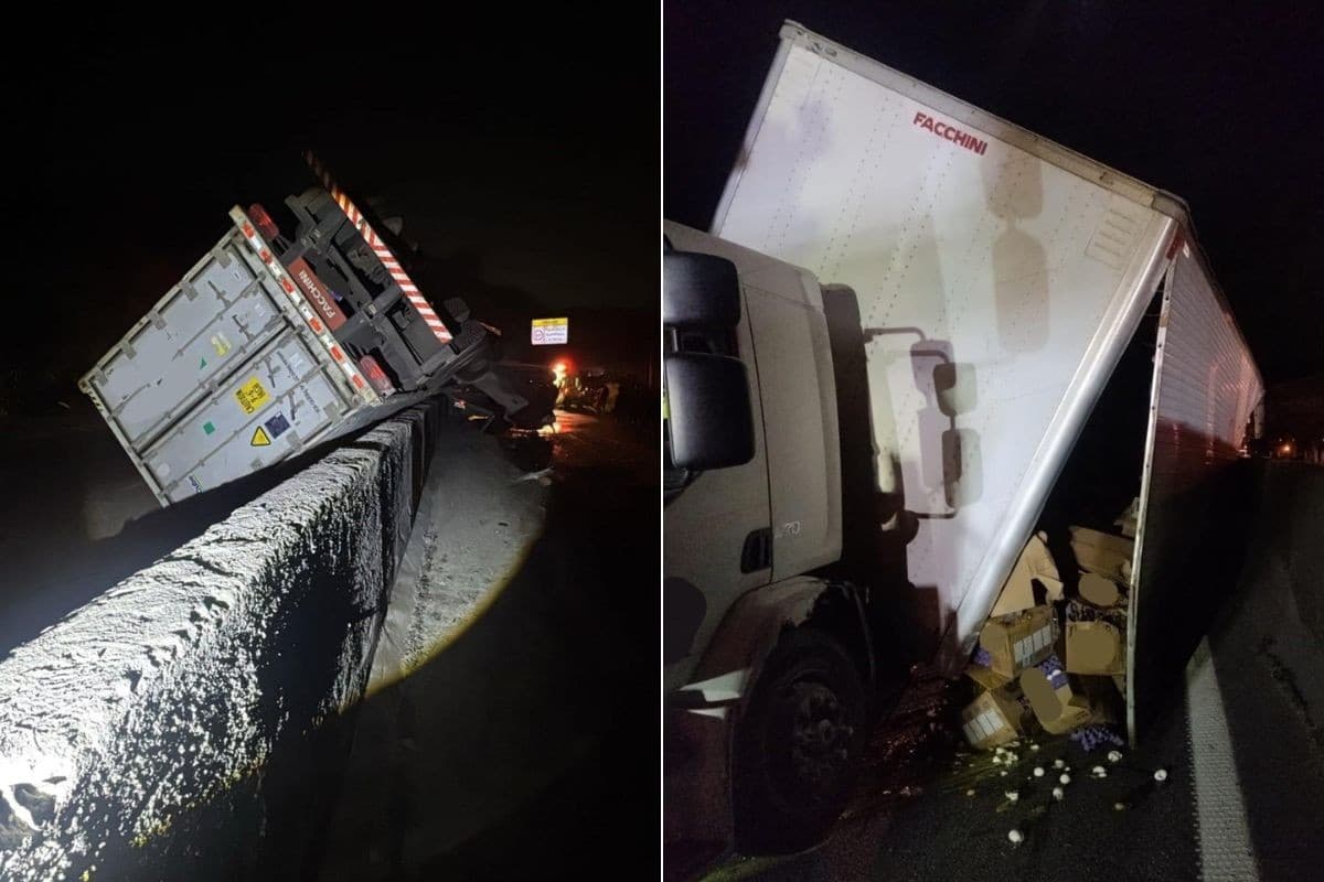 Engavetamento interdita Anchieta e fere motorista