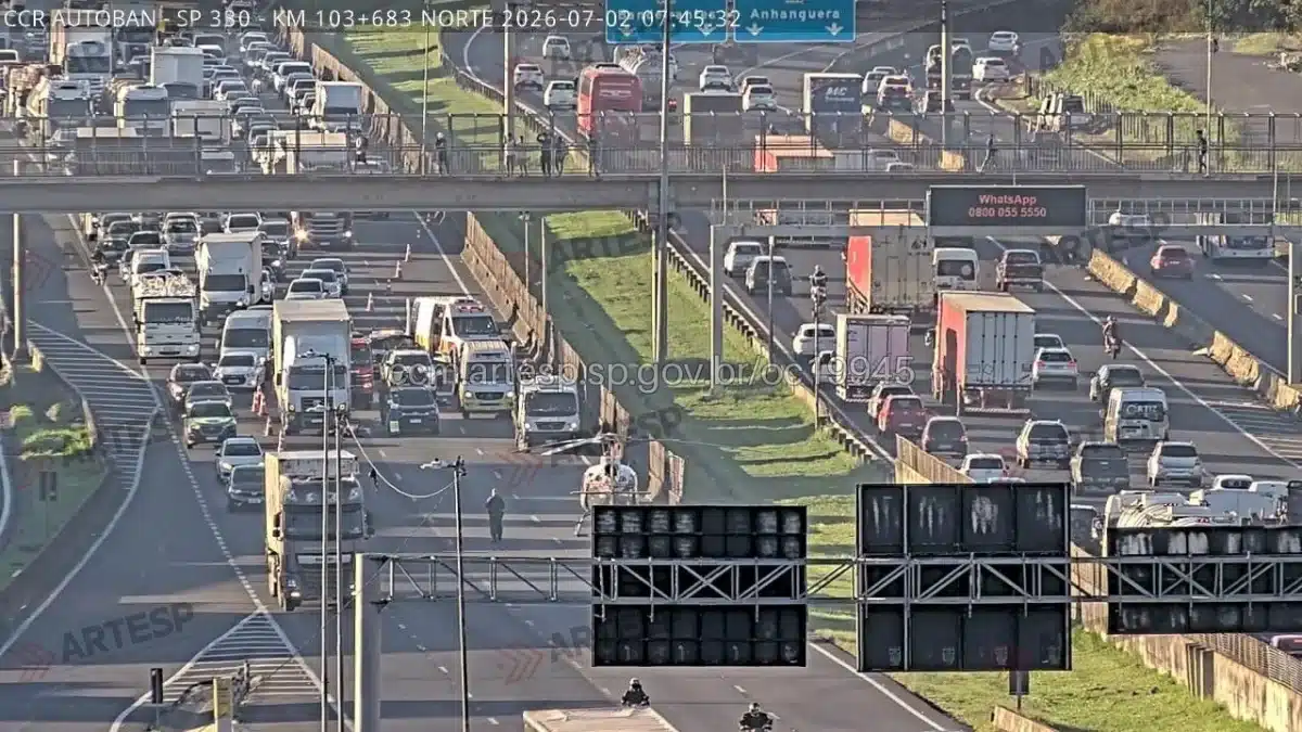 Acidente grave na Anhanguera gera 3 km de lentidão